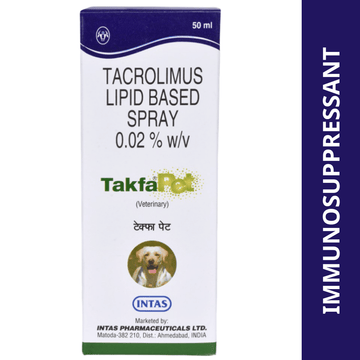 Intas Takfa Pet Spray (Tacrolimus) for Dogs (50ml)