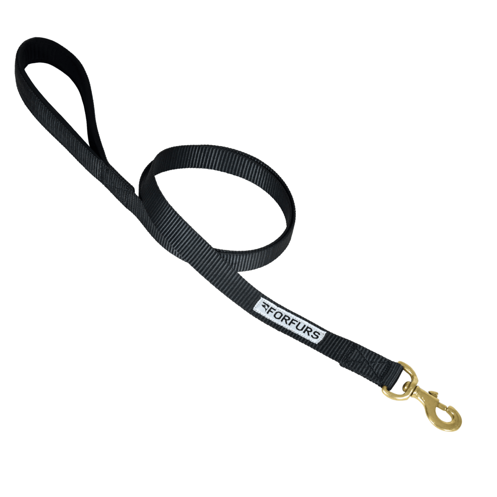 Forfurs Standard Leash with Padded Handle for Dogs (Black)