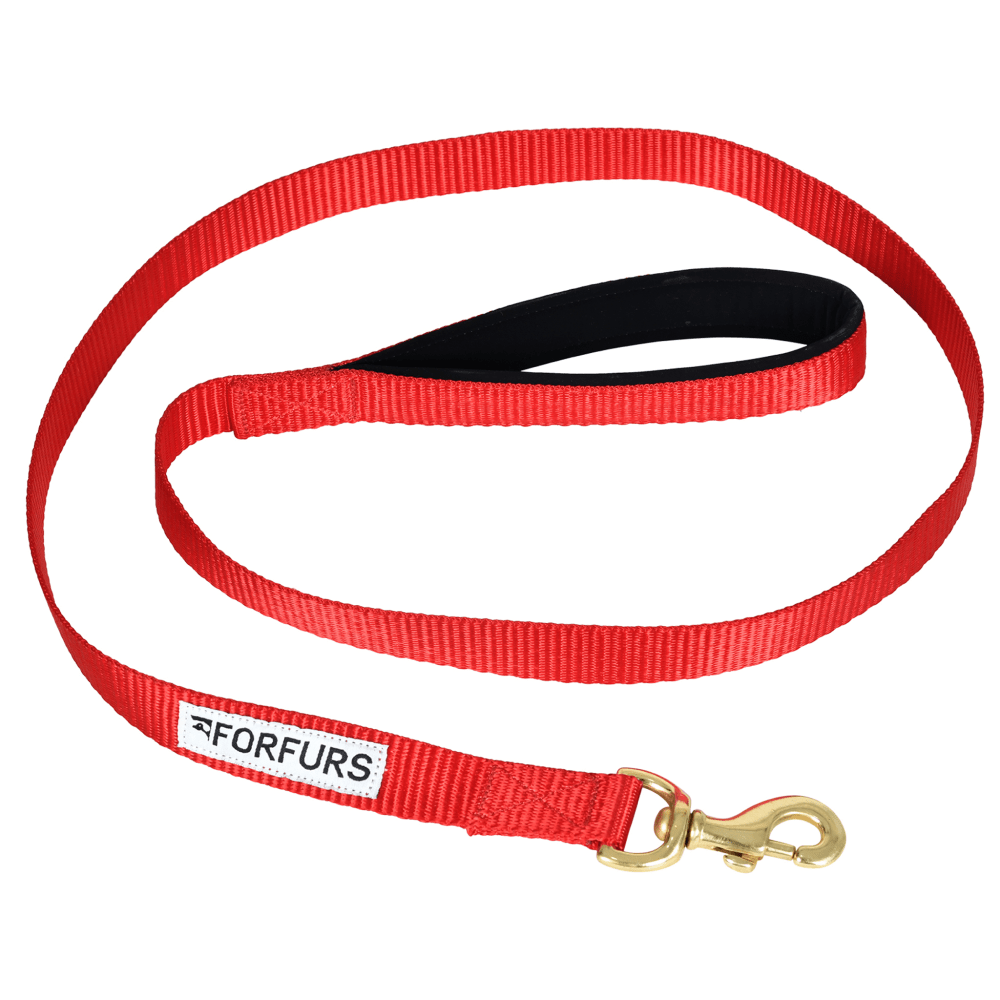 Forfurs Standard Leash with Padded Handle for Dogs (Red)