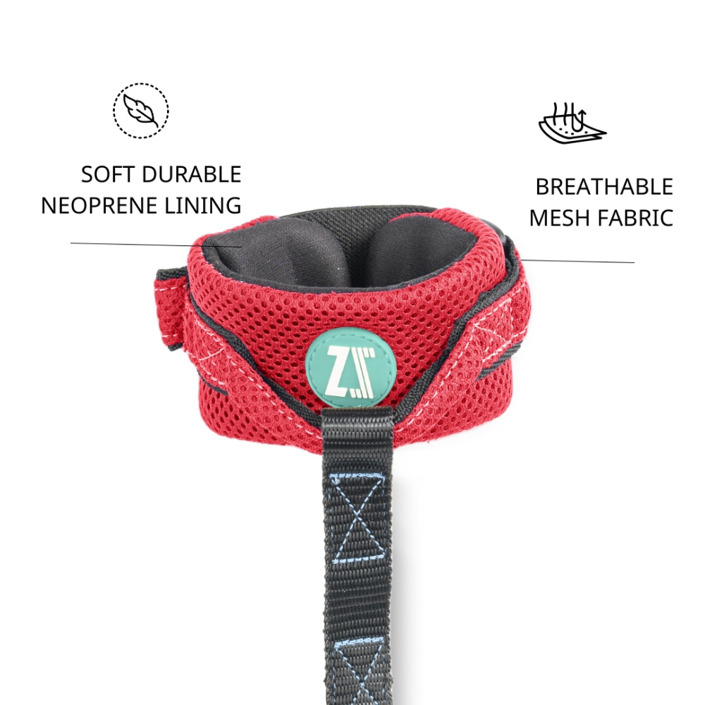 Zoomiez Hands Free Mesh Leash for Dogs (Red)