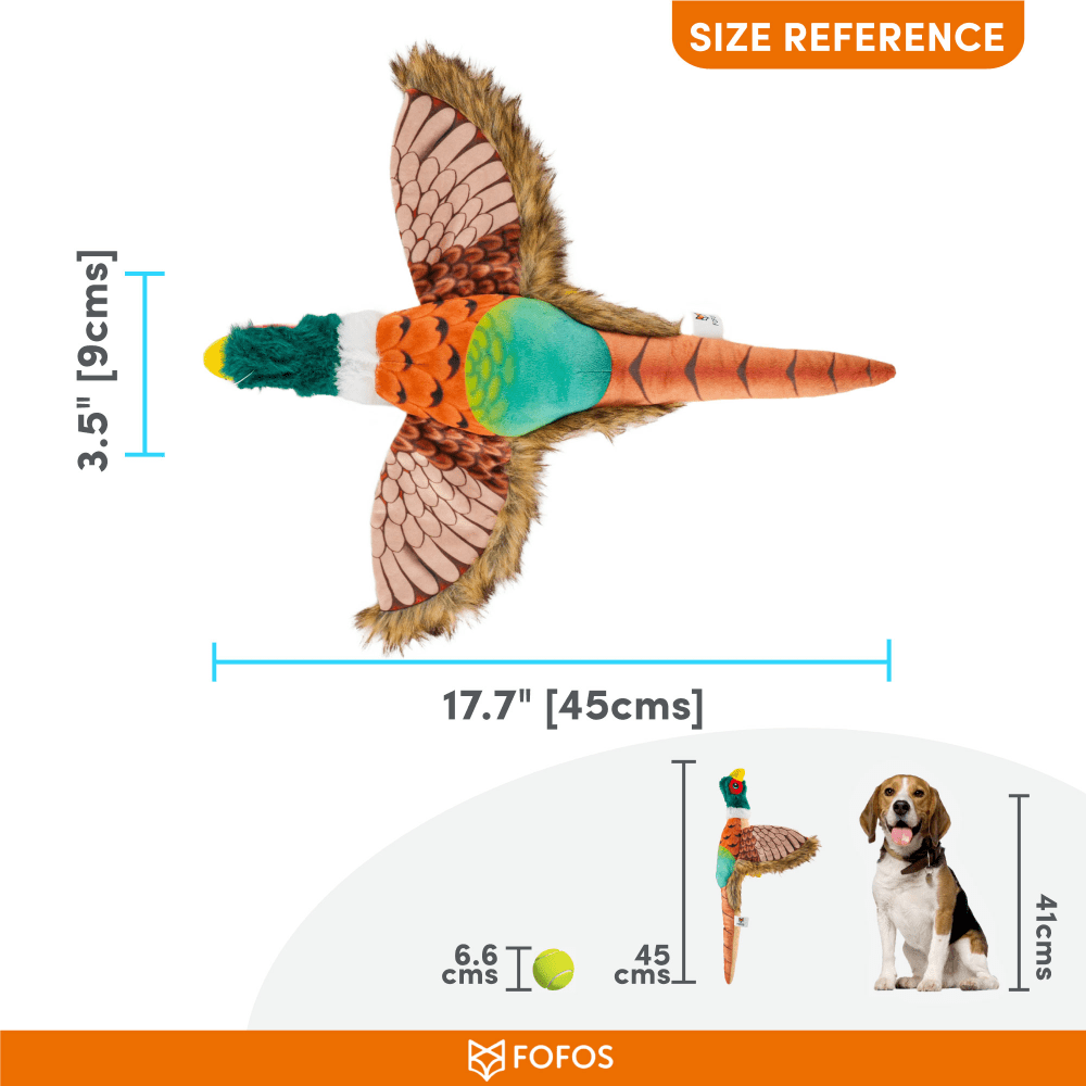 Fofos Plush Pheasant Toy for Dogs | For Soft Chewers