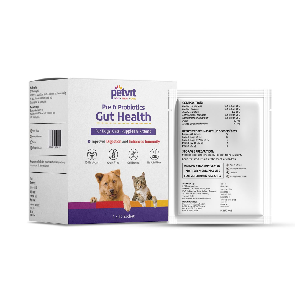 Petvit Pre & Probiotics Gut Health Powder for Dogs and Cats