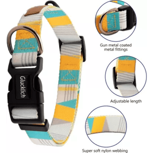 Glucklich Polyester Printed Adjustable Collar for Dogs (Cadillac)