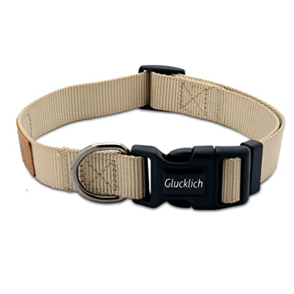 Glucklich Pet Essentials Classic Nylon Collar for Dogs (Beige)