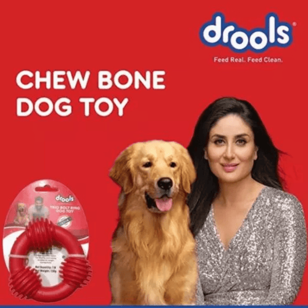 Drools Non Toxic Rubber Trio Bolt Ring Toy for Dogs