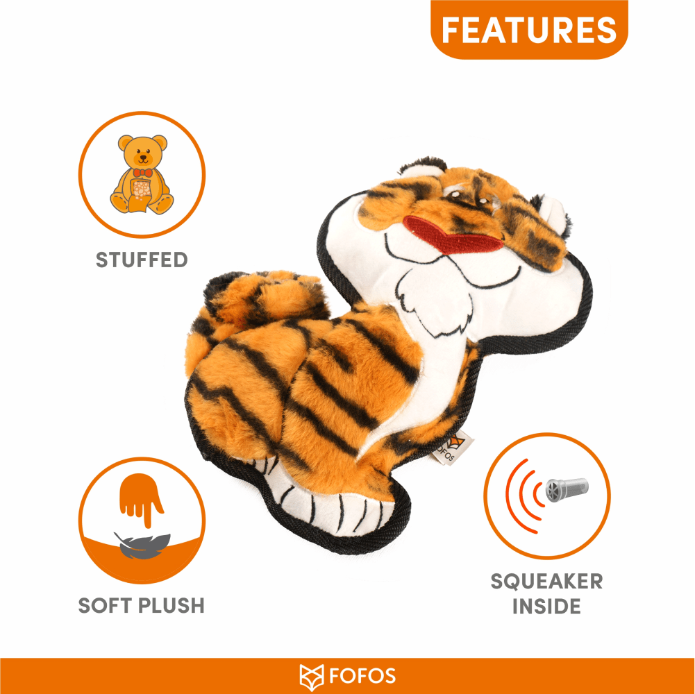 Fofos Safari Line Tiger Plush Toy for Dogs