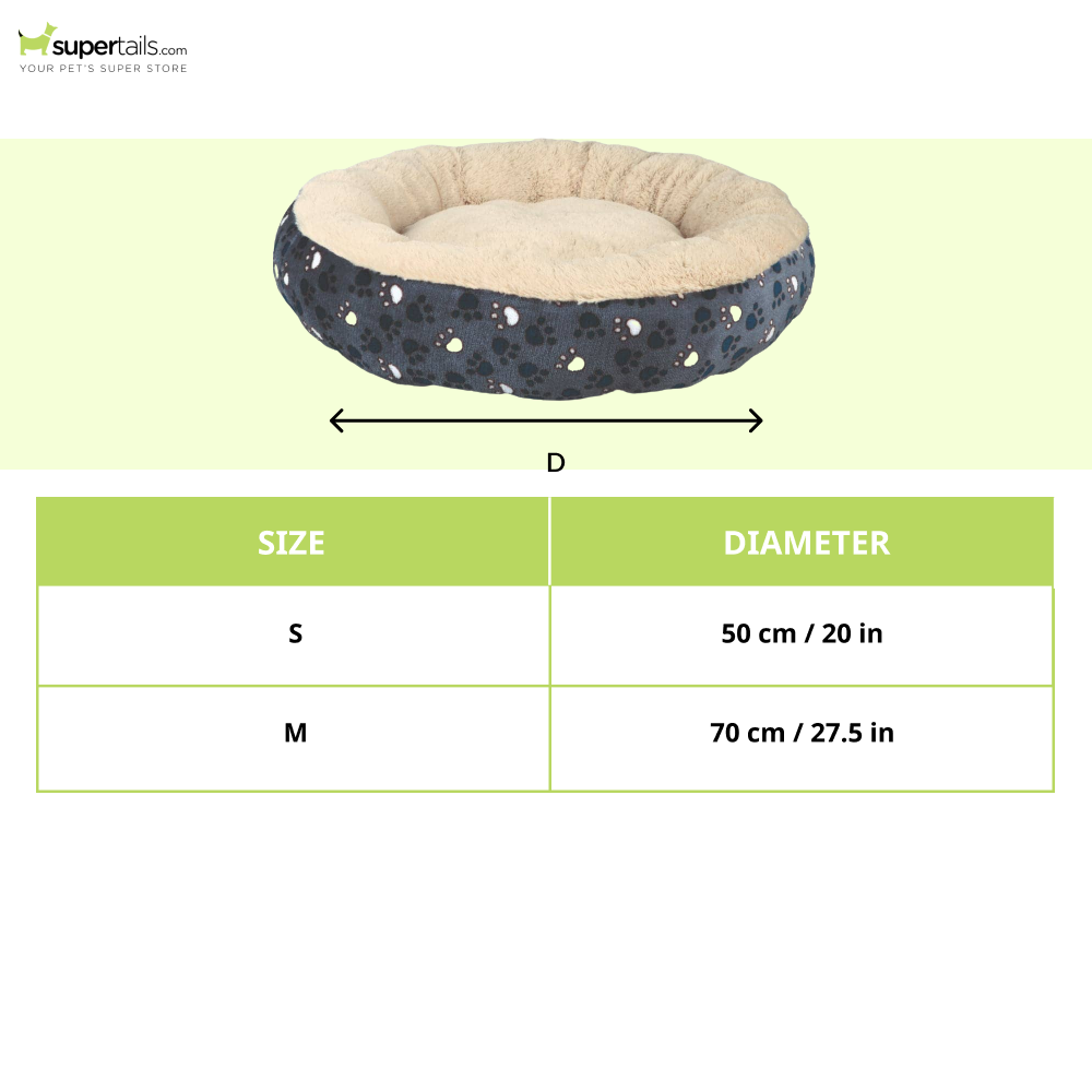 Trixie Tammy Donut Bed for Dogs and Cats (Blue & Beige)