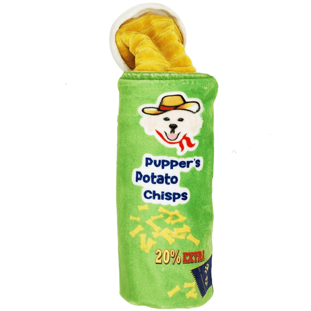 Goofy Tails Food Buddies Pupper Potato Chip Plush Toy for Dogs