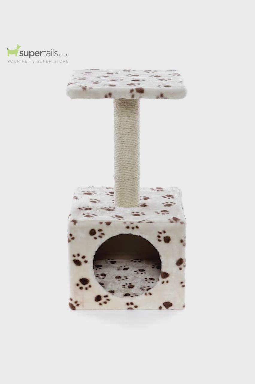 Trixie Junior Zamora Scratching Post with Paw Print Toy for Cats (Beige)
