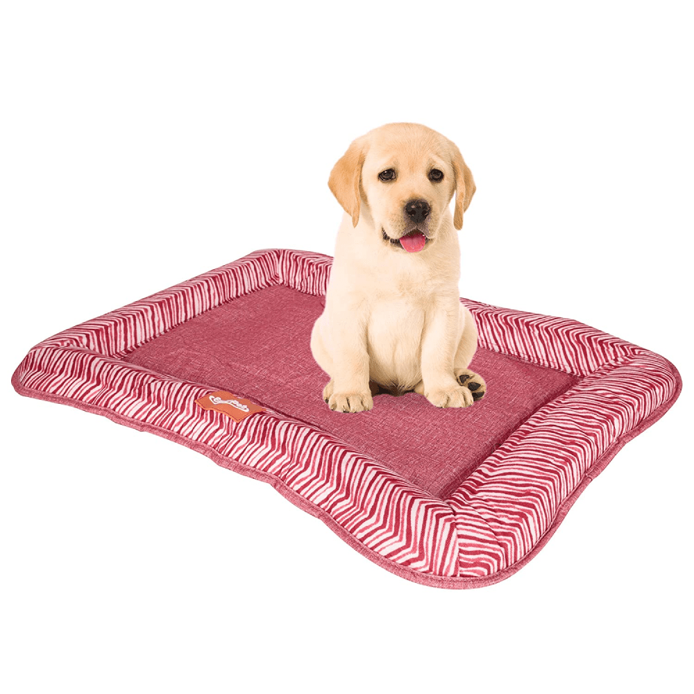 Emily Pets Square Shape Bed for Pets (Red)