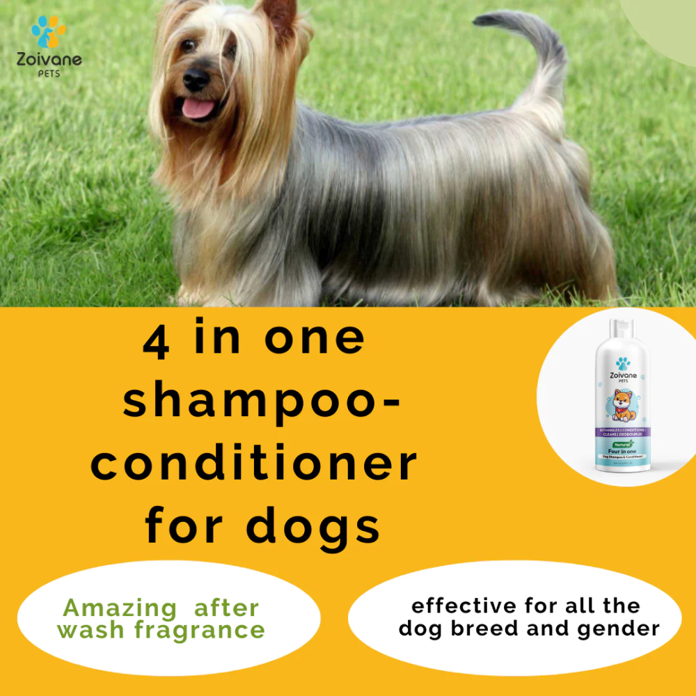Zoivane Natural 4 in 1 Shampoo Conditioner for Dogs (Floral & Sweet)