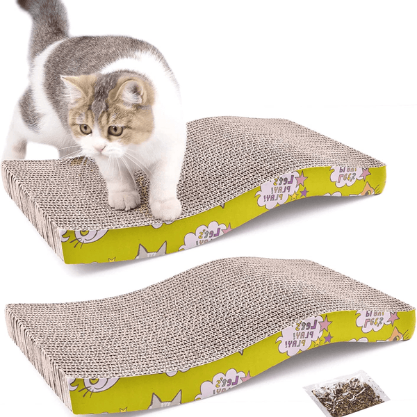 GiGwi Johnny Stick with Catnip & Natural Feathers Toy and Emily Pets Sofa Bed Scratching Pad for Cats and Kittens Combos