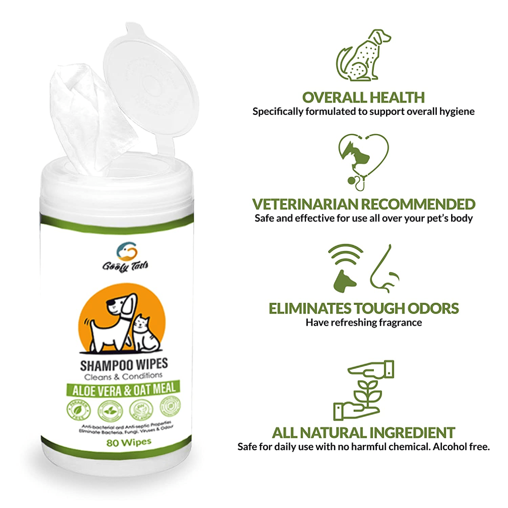 Goofy Tails Shampoo Wipes for Dogs and Cats