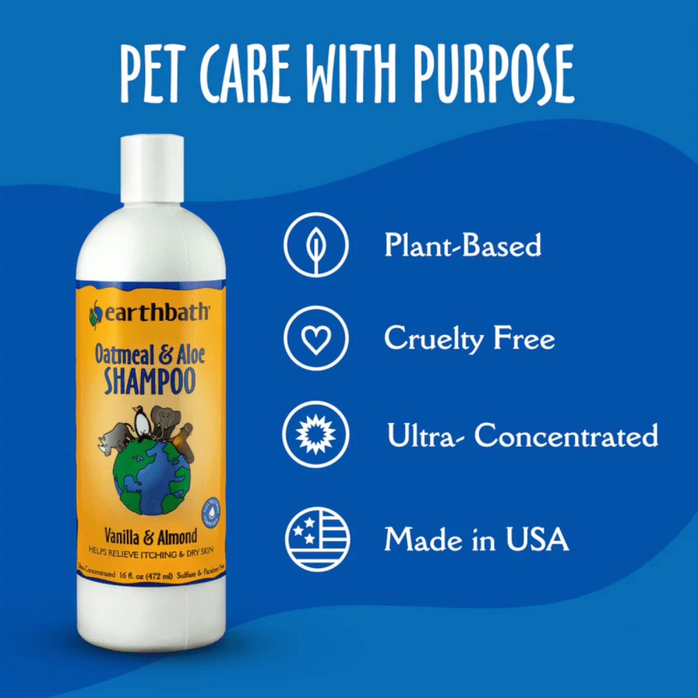 EarthBath Oatmeal & Aloe Shampoo Vanilla & Almond for Dogs and Cats Both-Grooming Supplies EarthBath