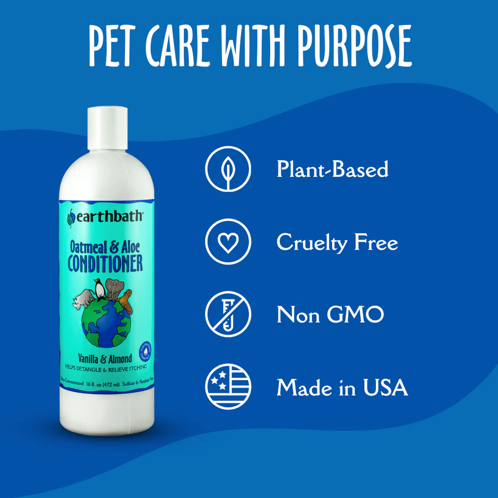 EarthBath Oatmeal & Aloe Conditioner Vanilla & Almond for Dogs and Cats