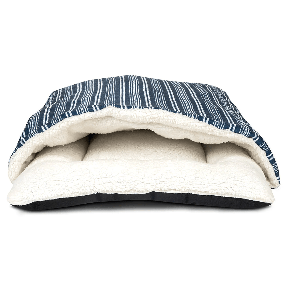 Pawpourri Cave Bed for Cats (Blue/White)