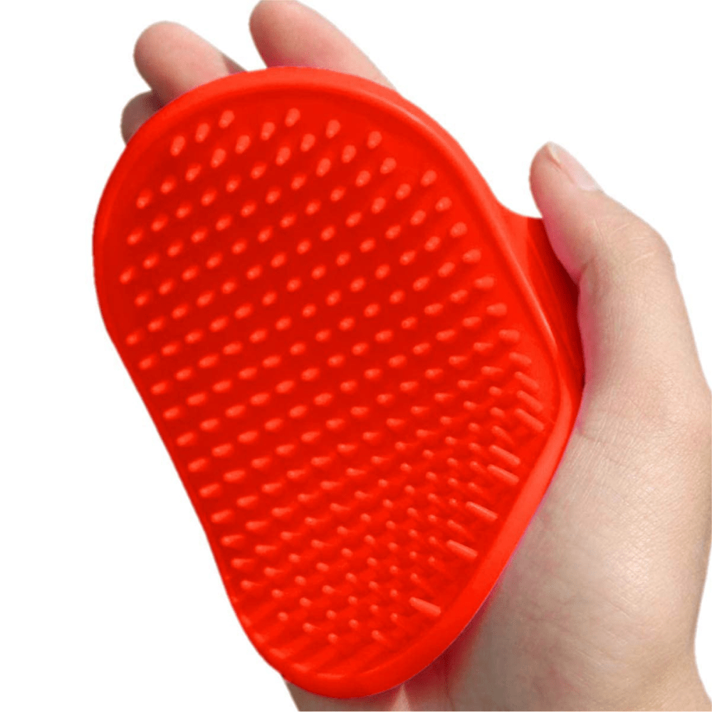 Boltz Bath and Deshedding Brush for Dogs and Cats (Red)