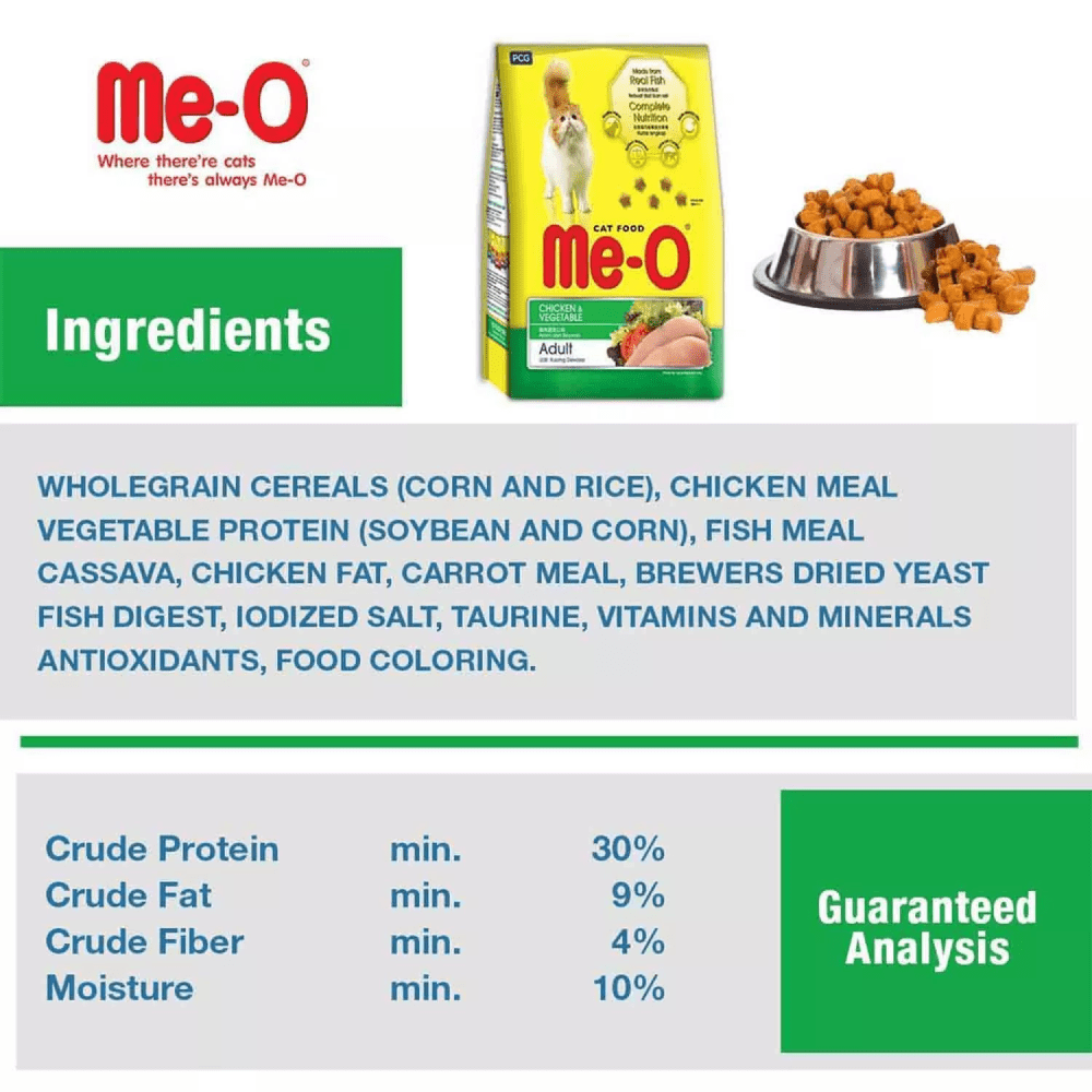 Me O Chicken and Vegetables Adult Cat Dry Food (Limited Shelf Life) Cats- Dry food Me O
