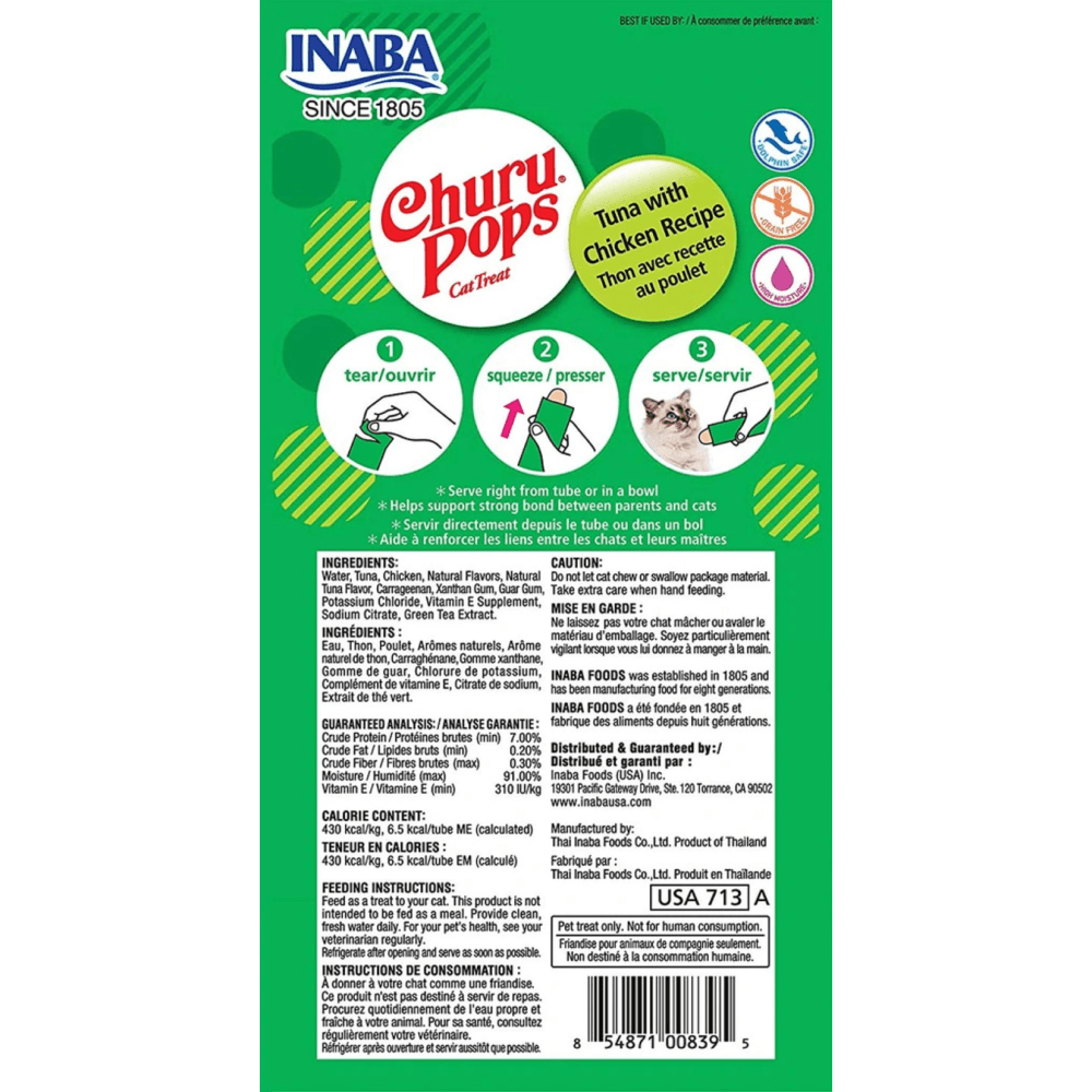 INABA Churu Pops Tuna with Chicken Flavour Cat Treat
