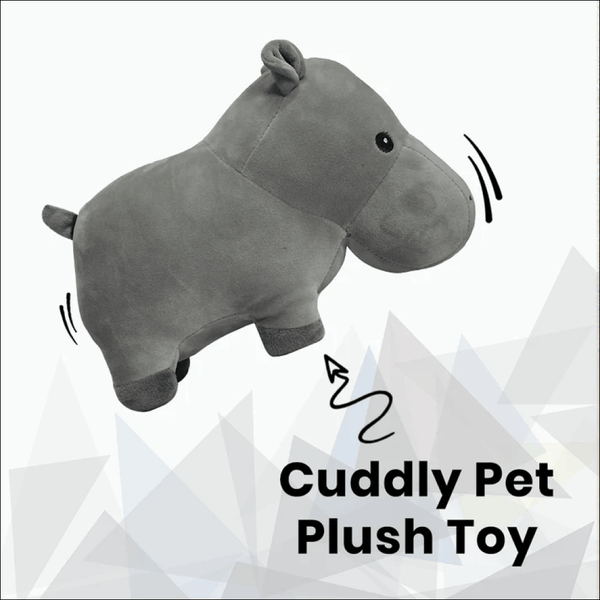 Basil Cuddly Soft Hippo Plush Toy for Dogs and Cats (Grey)