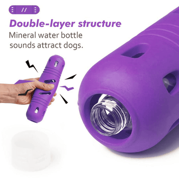 Pawsindia Rubber Bottle Chew Toy for Dogs (Purple)