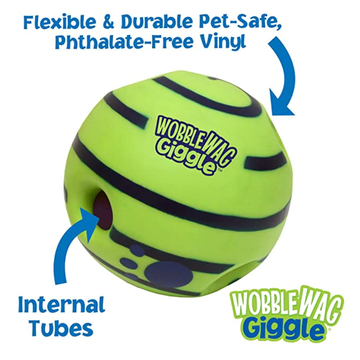 Wobble Wag Giggle Ball Interactive Toy for Dogs | For Medium Chewers (Green)