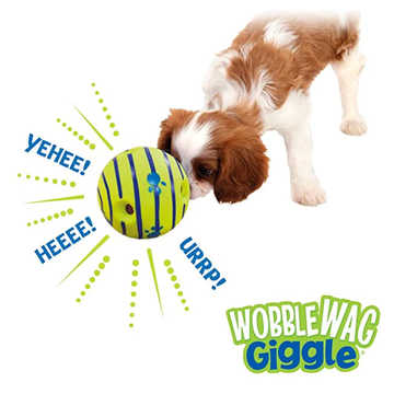 Wobble Wag Giggle Ball Interactive Toy for Dogs | For Medium Chewers (Green)