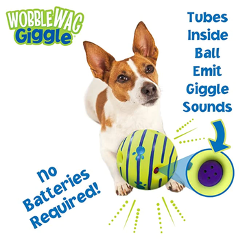 Wobble Wag Giggle Ball Interactive Toy for Dogs | For Medium Chewers (Green)