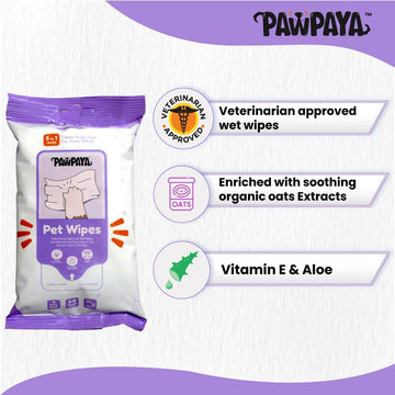 Pawpaya Pet Wipes for Dogs and Cats