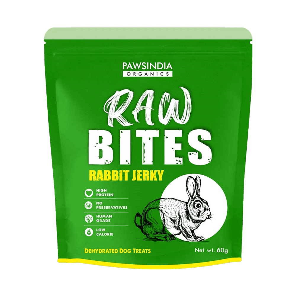 Pawsindia Organics Raw Bites Rabbit Jerky Dog Treats