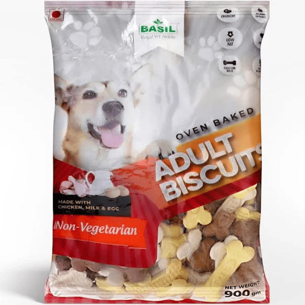Basil Non Veg Bone Shaped Adult Dog Biscuits