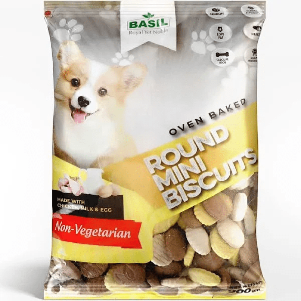Basil Non Veg Round Shaped Puppy Biscuits