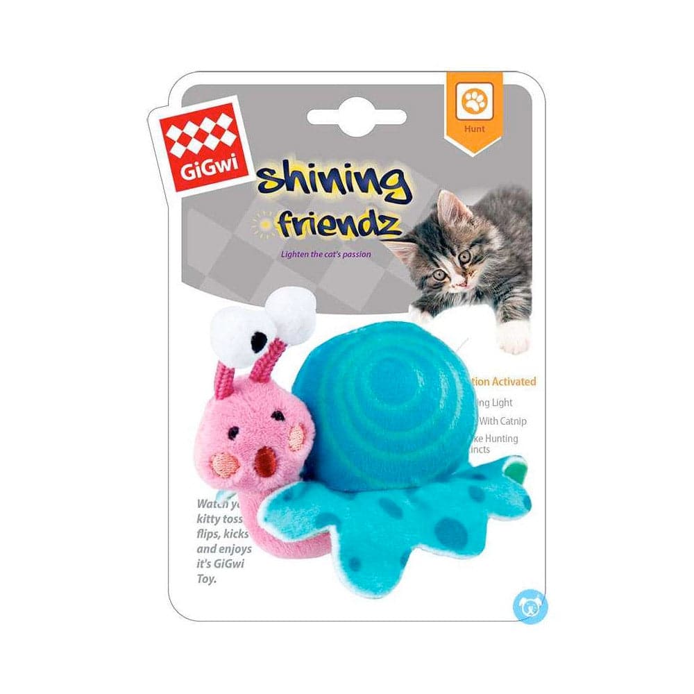 GiGwi Shinning Friends Snail with LED light and Catnip inside Toy for Cats