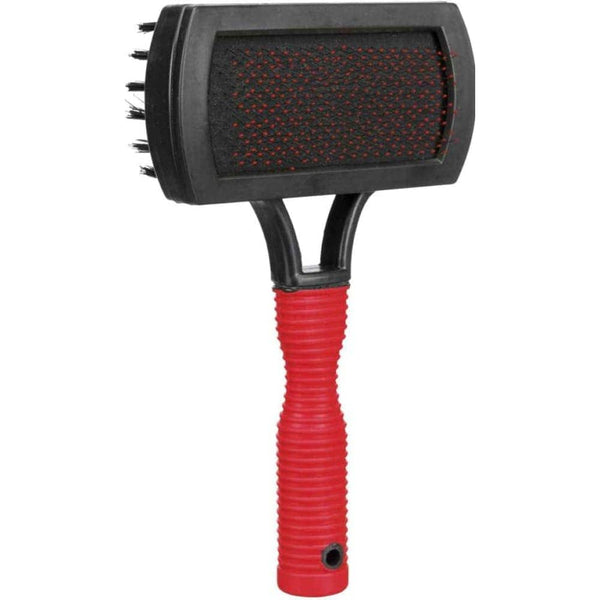 FG-Trixie Soft Brush Double Plastic/Nylon and Metal Bristles for Dogs and Cats (10x17cm)