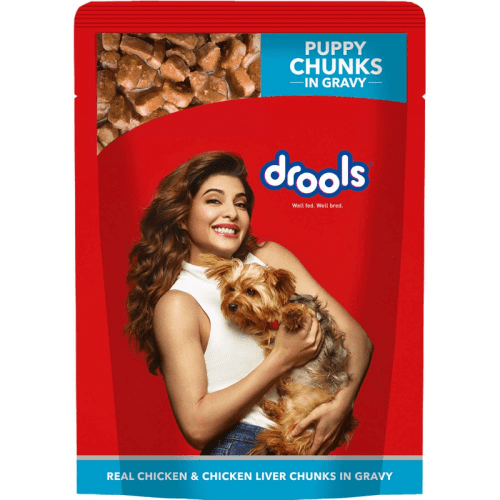 Drools Focus Super Premium Puppy Dry Food and Real Chicken & Chicken Liver Chunks in Gravy Puppy Wet Food Combo