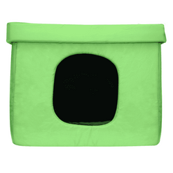 Hiputee Premium Square Box Shape Waterproof Hut for Dogs and Cats (Green & Black)