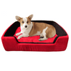 Hiputee Super Soft Dual Rectangle Velvet Bed for Dogs and Cats (Red Black) Both-Bedding, Mats & Travel Supplies Hiputee