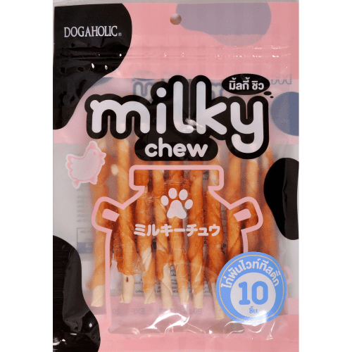 Dogaholic Milky Chew Cheese Chicken and Milky Chew Chicken Stick Style Dog Treats Combo (2+2)