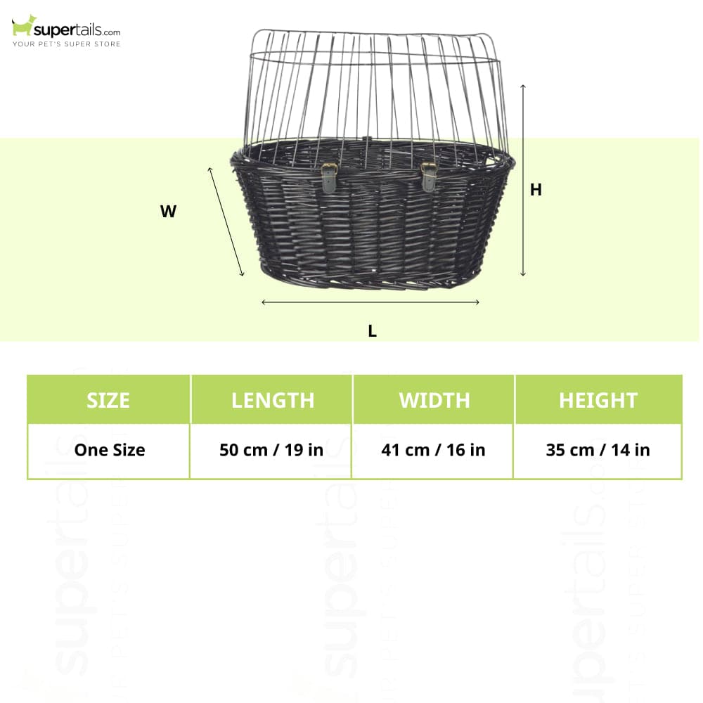 Trixie Front Bicycle Basket for Dogs and Cats (Black, 50x41x35cm)